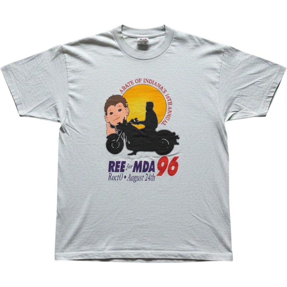 Vintage 1996 ABATE Indiana Ride for MDA T-Shirt XL Fruit of the Loom Best Gray